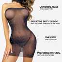 Sexy Lingerie for Women Naughty Fishnet Lingerie Set Bodysuit Outfits Teddy Babydoll Erotic Mesh Womens Outfits (One Size, Black Sparkle Bodysuit 06)