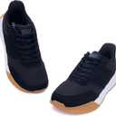 Wide Toe Box Walking Shoes for Women Casual Slip On Arch Support Tennis Sneakers Orthotic Plantar Fasciitis Comfortable Platform Sneakers DarkBlack US Size 8