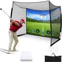 Golf Net with Impact Screen, 11x8FT Spacious Golf Practice Net for Backyard, Heavy Duty Hitting Cage for Swing Driving, Home Garage Indoor Outdoor