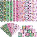 Serencatcher 48PCS Soccer Slap Bracelets Bulk for Kids, Soccer Party Favors Pink Soccer Slap Wristbands for Girl Soccer Birthday Party Supplies Gifts Sports Football Themed Party Decorations