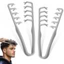 2 Pcs Texture Comb, Volumizing Wide-Tooth Hair Texture Styling Comb, Fringe Parting Styling Accessory, for Men Women (Grey)