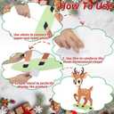 Soulchen 3 Pcs 35.4 Inch Large Christmas Photo Booth Props Santa Claus Reindeer Xmas Bus Backdrop Cardboard Cutout Christmas Party Decorations for Winter New Year Holiday Party Supplies