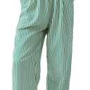 Women's Casual Striped Wide Leg Pants Y2k Drawstring Elastic High Waisted Trousers Loose Lounge Palazzo Pants (M)