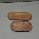 2 Pack Solid Wood Serving Platters and Trays of Natural Wood with Edge,Rectangular Avoid Sliding and Spilling Food (Walnut Trays x 2Pack)
