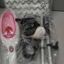 Steam Mop, Detachable Handheld Steam Cleaner with 10-in-1 Multipurpose Accessories, Two-sided Mop, Double Cleaning Area, Multi Surfaces Steamer for Wood Floor, Tile, Window, Clothes, Furniture & Grout (pink)