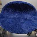 OLANLY Navy Blue Round Rugs for Bedroom - Machine Washable, 4x4 Feet Circle Area Rugs for Living Room, Soft and Fluffy Shaggy Carpet for Teen Girls and Boys, Dorms, Nursery Rooms, Home Decor Aesthetic