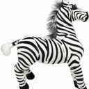 20" Inch Stand Realistic Plush Zebra Horse Toy, Soft and Cuddly Stuffed Animal, Great Gift for Kids and Adults (M)