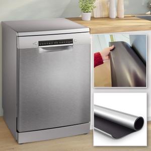 Stainless Steel Dishwasher Magnet Cover (23" x 28" Sheet)  Brushed Silver Magnetic Dishwasher Door Cover to Hide Dents and Scratches  Front Panel Cover for Dishwashers - Magentic only