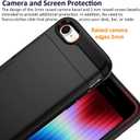 for Apple iPhone SE (2022) /SE (2020) / 8/7 Case with Credit Card Holder, Wallet Case Slide Cover Dual Layer Hard PC Rubber Cover Phone Case for iPhone 7 8 SE2 SE3 4.7' Black