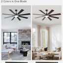 ZMISHIBO 62 inch Large Ceiling Fans with Lights and Remote, Indoor/Outdoor Black Modern Ceiling Fan for Kitchen Living Room Patio, 6 Speed Reversible Quiet DC Motor, 3 CCT, Dual Finish 8 Blades
