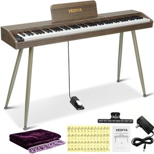 Digital Piano Keyboard 88 Key Semi-Weighted Full Size Electric Piano, 4 leg Stand