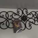 Sintosin Black Wrought Iron Wall Decor 32" x 13", Hanging Flower Scroll Metal Wall Art Decor, Living Room Wall Decor, Vintage House Decorations for Indoor Outdoor Fireplace Bedroom