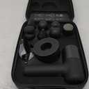 Sharper Image Deep Tissue Percussion Massage Gun, Powerboost Pro+ Hot & Cold Rechargeable Handheld Massager, 6 Adjustable Speeds, 6 Attachment Heads & Carrying Case, Muscle Pain Relief, Black