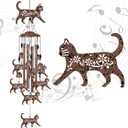 Cats Wind Chimes for Garden,Home,Balcony,Yard,Outdoor Decor, Cat Wind Bell, Memorial Wind Chimes, Cat Decoration, Wind Catcher, Blessing Wind Chime for Mom,Grandma,Family,Women,Friend