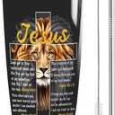 Christians Gifts Tumbler for Women Men,20 oz Stainless Steel Insulated Tumblers with Lid,Christmas, Mothers Day, Birthday Day Gifts For Friends Family (jesus lion)