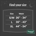 Depend Night Defense Adult Diapers, Incontinence Underwear for Men, Disposable, Overnight, Large, Grey, 14 Count