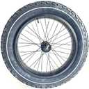 20''x4.0 Fat Bike Front Wheel Double Wall Rim with Puncture Resistant Tire All Terrain Bolt On and Hub 36x12G Spokes Black Alloy Aluminum Snow Bicycle Folding Fatbike Wheel Assembly