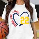 Women Basketball Shirt The Logo 22 Basketball Player Tee Basketball Mom Shirts Basketball Lover Gifts Tops (L)