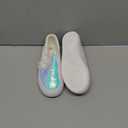 Toandon Toddler Kids Girls Sparkle Slip On Walking Shoes Age 2-10 (13 Little Kid, Bowknot White)