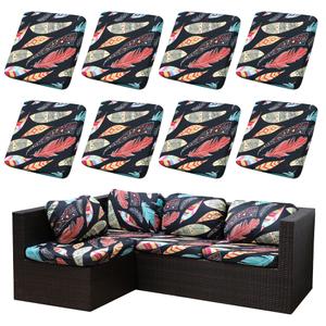 8x SUKAIKEQA Outdoor Cushion Covers Set, 8PCS Patio Furniture Couch Seat Slipcovers, Replacement for Sofa Sectional Chair(Cover, Only)