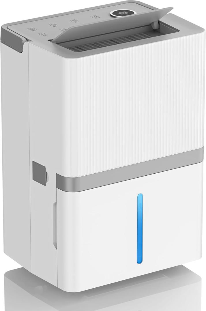 75 Pint Dehumidifier for Basement, 4500 Sq. Ft Smart Home Dehumidifier with Drain Hose and 180 OZ Large Water Tank,24H Timer, Auto Defrost Function,Low Noise,Energy Saving