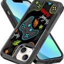 Case for iPhone 13, Gaming Controller Video Game Player Pattern Shock-Absorption Hard PC and Inner Silicone Hybrid Dual Layer Armor Defender Case for iPhone 13 (6.1 inch)
