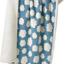 LE SURE Waterproof Puppy Blanket for Small Dogs - Washable Double Sided Dog Blankets with Warm Jacquard Shag and Soft Sherpa Fleece, Pet Cat Blanket for Couch Protection, 3D Textured Cloud, Blue