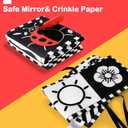 URMYWO Black and White Baby Toy, Tummy Time High Contrast Newborn Toys 0-3 Months, Soft Baby Book, Visual Stimulation Montessori Sensory Infant Toys 0-6-12 Months, Boy Girl Shower Gift
