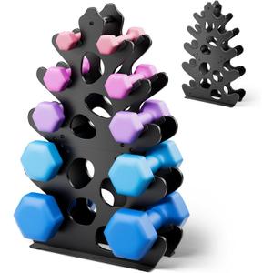 4 Tier Dumbbell Rack, Weight Rack For Home Gym, Dumbbell Stand for Free Weights (5 tier (new model, No Dumbbells Included))