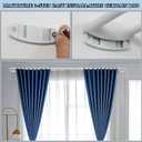 Double Curtain Rods, Wrap Around Curtain Rod for Windows, Internal Splicing 1'' Front and 5/8'' Back Adjustable Curtain Rod with Aluminum Finials and Brackets (Matte White, 28-56")
