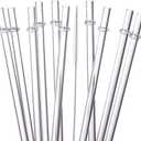 4-Pack HIGHLY Transparent Reusable Plastic Straws with 4 Cleaning Brushes, 10.5 in Long Drinking Straws, Clear Replacement Straw for 16 24 30 32 OZ Tumblers, Cups, Jars, YETI, Starbucks - BPA FREE