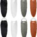 8 Pieces Long Fake Beard Costume Dwarf Gnome Beard Costume Accessories Dress up for Party Cosplay Supplies (22 x 7.9 Inches)