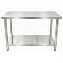 Stainless Steel Work Table, 24 x 48 Inch Heavy-Duty Prep Table with Undershelf and Reinforced Supports for Kitchen, Restaurant, Garage, Workshop, and Laundry Room
