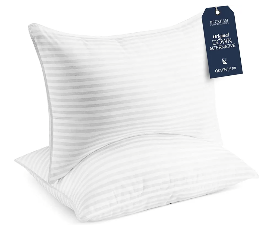 Beckham Hotel Collection Bed Pillows Standard/Queen Size Set of 2 - Original Down Alternative Pillow for Sleeping - Bedding for Back, Stomach or Side Sleepers