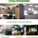 AIBOO Under Cabinet LED Black Cover Puck Lighting Kit with Touch Dimmer Switch for Kitchen Cupboard Closet Lighting (6 Lights,Daylight White)