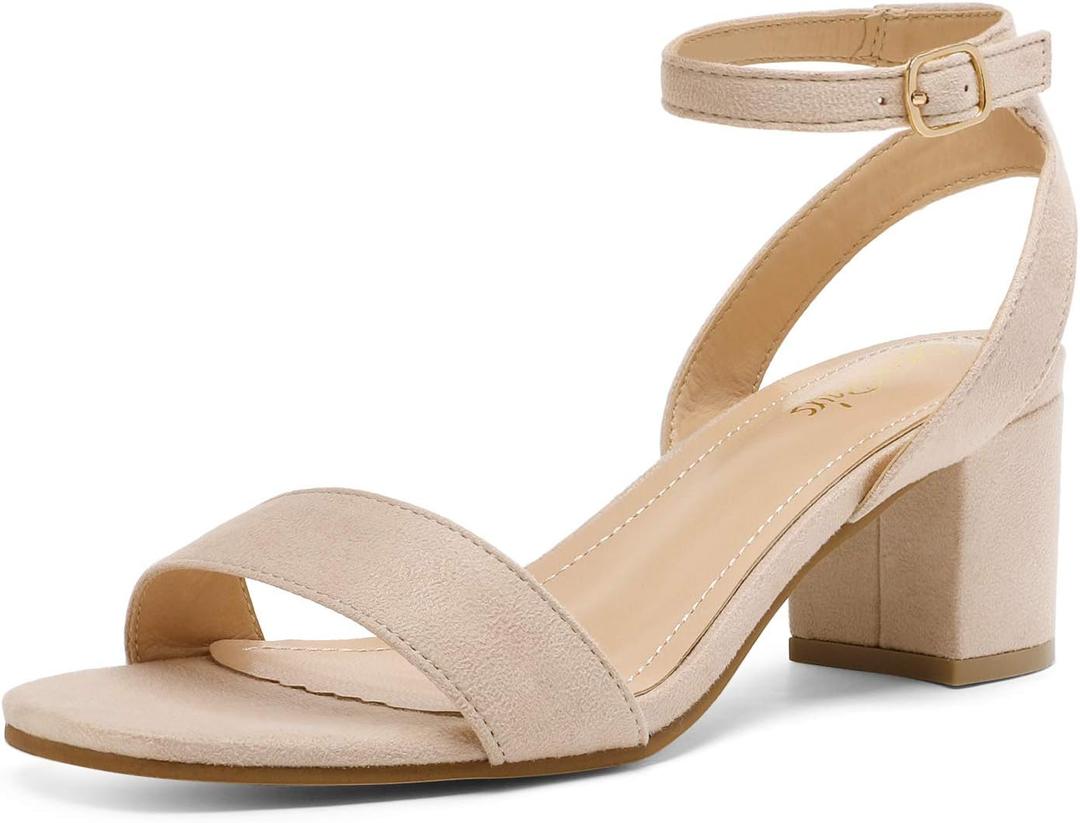 DREAM PAIRS Women's Open Toe Ankle Strap Low Block Chunky Heels Sandals Party Dress Pumps Shoes (8 Wide)