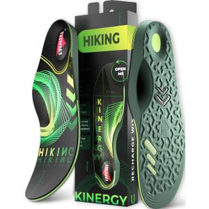 Hiking Boot Insoles Men Women - Arch Support Inserts - Cushioned Hike Orthopedic Insoles - Man Women Shoe Inserts - Running Sports Fitness Walking Soles (S (Men 7-8.5/Women 8-9.5), Green)