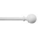 Alex 1/2" White Finish Ball Adjustable Curtain Rod, 18-36 White