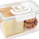 Bread Box with Lid and Handle,Airtight Bread Storage Container With Time Recording,Portable bread storage container for Camping, Hiking & Outdoor Travel