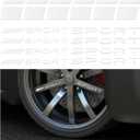 Ziciner 14 Pcs Car Decal Stickers, Auto Sport Emblem Reflective Stickers, Racing Sport Logo Waterproof Decals for Car Truck Wheel Rim Stripe Rear Bumper and Mirror Laptop Decoration (White)