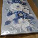 Large Flower canvas wall art Mural Blue and White Flower Abstract Decorative Painting Modern Nordic Plants Flower Poster Printing Living Room Dining Room Bedroom Office Corridor Home Decoration, 24x48 inches