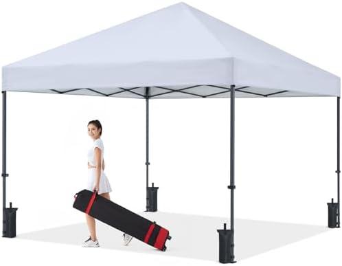 COOSHADE Durable Easy Pop Up Canopy Tent 12x12Ft (Silver White)
