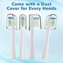 6 Pack Replacement Replacement Brush Heads for - Flossing Toothbrush Compatible with Sonic Fusion SF01/SF02 and Sonic Fusion 2.0 SF03/SF04- White with Caps