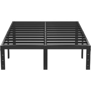 Queen Metal Bed Frame - 14 Inch Tall Heavy Duty Bedframe Black Basic Steel Slats Platform No Box Spring Needed/Easy Assembly/Noise Free