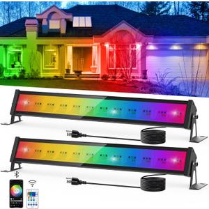 T-SUN RGBCW Wall Washer Lights 2 Pack 50W Stage Wash Light Bar Smart APP & Remote Control Music Sync Memory Timing Color Changing Wash Light for Stage Birthday Party Wedding Outdoor Indoor