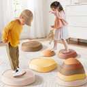 Tiny Land Stepping Stones for Kids, 5pcs Non-Slip Toddler Stepping Stones, Sensory Stepping Stones for Promoting Toddler's Balance & Coordination Skills, Stepping Stones for Toddlers 3-5 (Yellow)