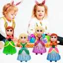 4 x Pinkiwine 4 Pack Prefilled Easter Eggs with Princess Deformation Eggs Toys Inside for Kids Boys Girls Easter Basket Stuffers Gifts Party Favors
