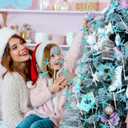 Pinkunn 6 Pcs Blue Coastal Christmas Tree Ornaments 15.74 Inch Starfish Christmas Picks and Spray Beach Artificial Tree Toppers Ocean Branches Twigs Filler for Xmas Vase Crafts Decor