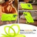 MOCCA Design for iPhone 16 Pro Max Case with Magnetic Invisible Stand [Full Camera Protection] [Compatible with Magsafe] Military Drop Shockproof Translucent Matte Case Cover 6.9",Fluorescent Green