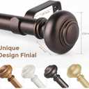 Bronze Curtain Rods for Windows 48 to 84 Inch, Decorative Heavy Duty Single-Side Adjustable 1'' Antique Brown Curtain Rod, Vintage Rustic Metal Drapery Pole for Farmhouse Bedroom Living Room